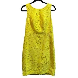 Talbots RSVP Yellow Eyelet Sleeveless  Midi Dress Women's Size 2
